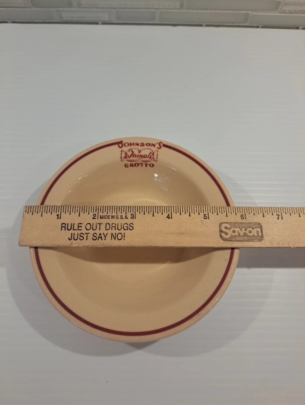 Vtg Sterling Restaurant bowl JOHNSON'S TAMALE GROTTO Restaurant Ware